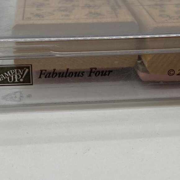 Stampin Up! Fabulous Four Wood-Mounted Rubber Stamps Set For Crafts & Scrapbooki - Picture 3 of 3